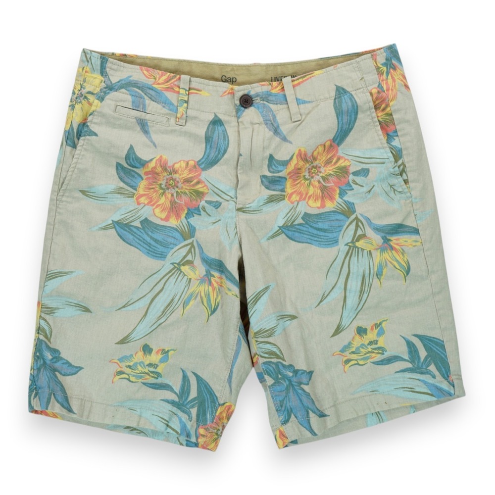 Gap Shorts Mens 34 Floral Flat Front Chino Shorts